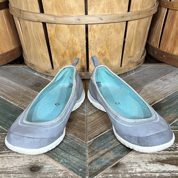 Merrell Enlighten Vex Drizzle Leather Gray Green Slip-On Flats Loafers Womens 7 - Picture 7 of 11